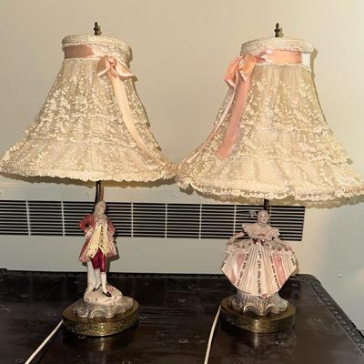 Pair of Porcelain Figure Lamps 