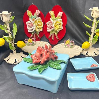 Porcelain  And Metal Flowers