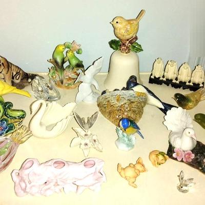 Porcelain, Ceramic & Glass Birds & Other Animals 