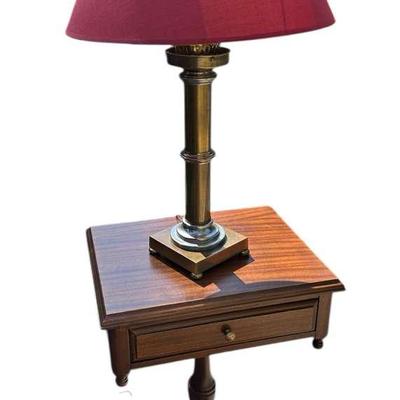 Ethan Allen Lamp with Vintage Pedestal Table