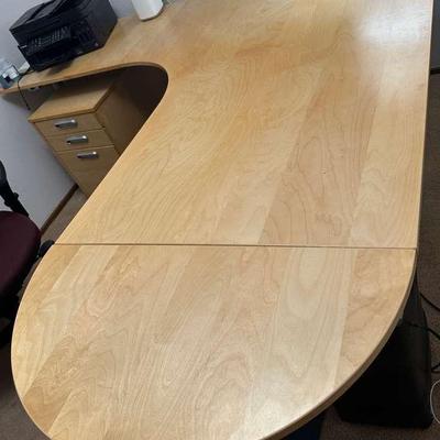 IKEA Galant Series L-Shaped Desk with Matching File Cabinet