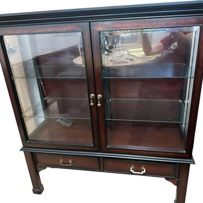 Eastman Bombay Dark Mahogany Lighted Curio Cabinet