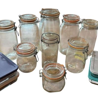 Vintage Clear Glass Le Parfait and Other Bell Jars