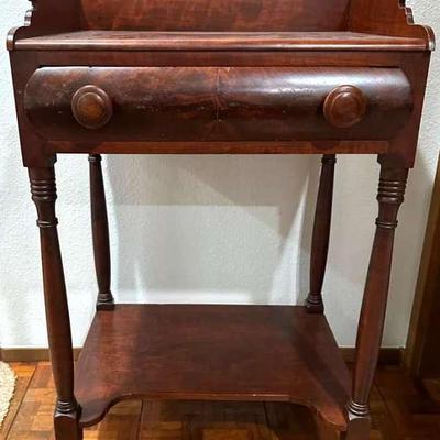  Vintage Dark Walnut Washstand 