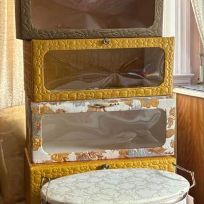 Vintage Shoe Boxes And Hamper 