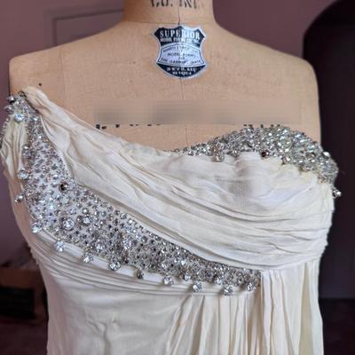 Ivory Chiffon Strapless Gown