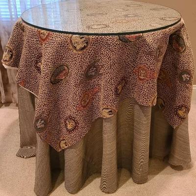 Round Side Table With Glass Top