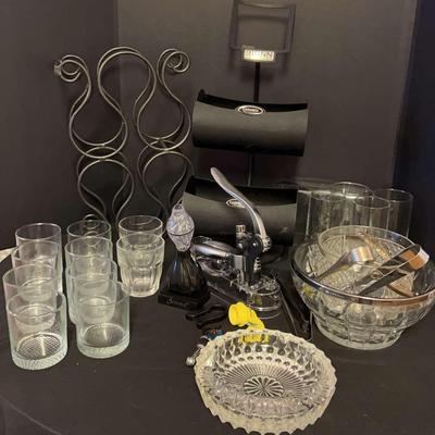 Metal Wine Rack, Drinking Glasses & Accessories 