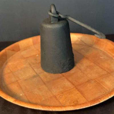 Cast Iron Hanging Weight With Wooden Plate