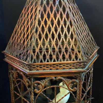 Bird Cage With Ceramic Bird