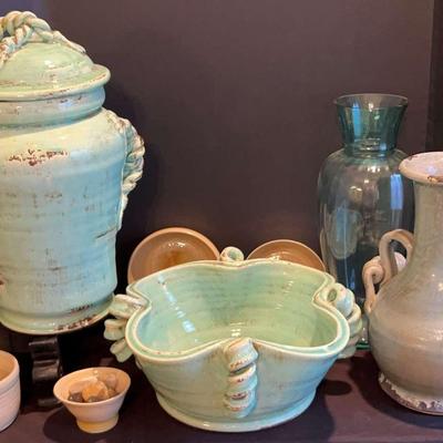 Aqua Pottery Lot