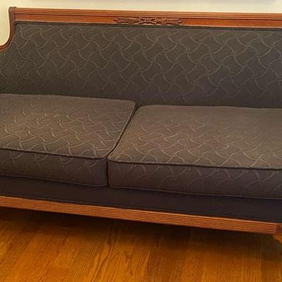 Vintage Sofa With Hand Carved Trim And Claw Feet
