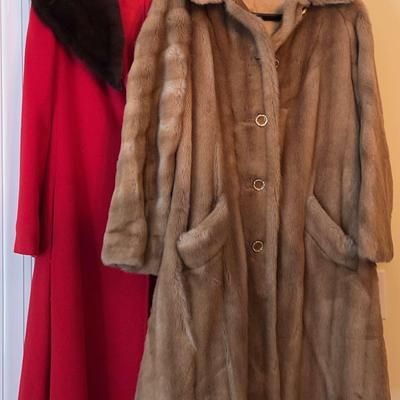 Cashmere Coat With Fur Collar & Faux Fur Coat By Mincara