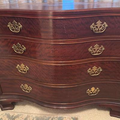 Wooden Bow Front Dresser By Baker Furniture 