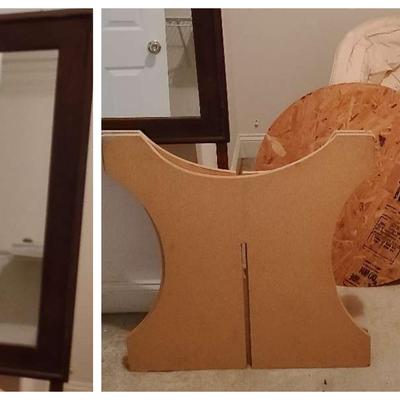 Restoration Pieces: Tufted Chair, Love Seat, Side Table, & Mirror 