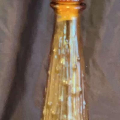 Vintage Amber Decanter, Made In Italy