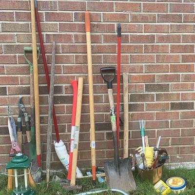 Yard Tools Including Sears Craftsman & Hose With Holder
