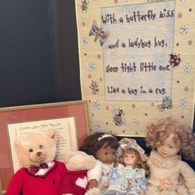 Dolls & Wall Art Featuring A 2007 Ralph Lauren Teddy Bear
