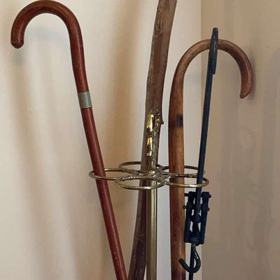 Vintage Embossed Brass Umbrella/Walking Stick Holder