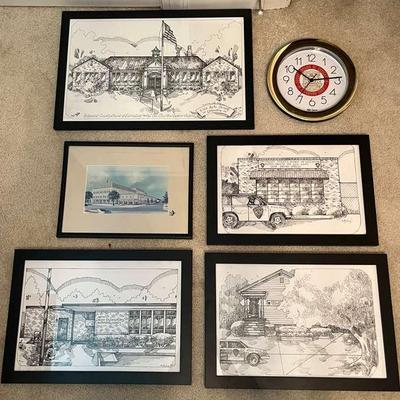 Richmond County BOE Sketch Paintings & Clock