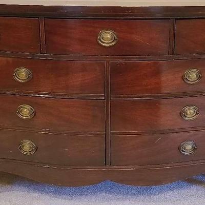 Dixie Mahogany Bow Front Dresser