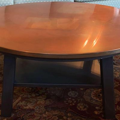 Round Copper Look Coffee Table