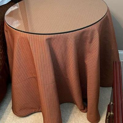 Circular Nightstand With Glass Top
