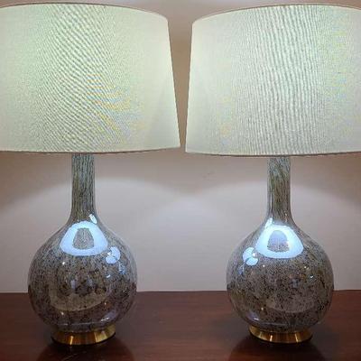 Pair Of Glass Table Lamps