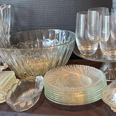 Glass Vase, Bowls, Cake Stand & More