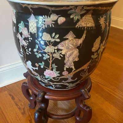 Andrea By Sadec Chinese Fish Bowl With Stand