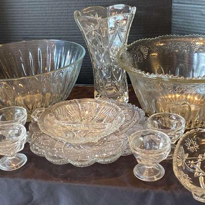 Glass Bowls, Vase, Serving Pieces & More