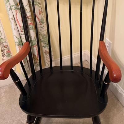 Wooden Two-Tone Rocking Chair By Gardner, Marked With County Board Of Education Richmond County