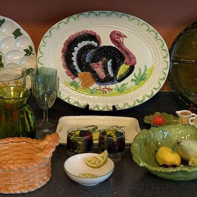 Vintage Style Green Dishware 