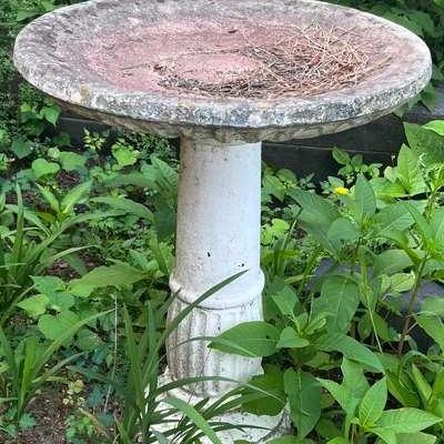 White Decorative Birdbath