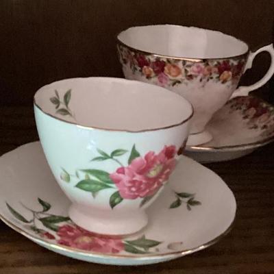 Sale Photo Thumbnail #165: Floral cups and saucers