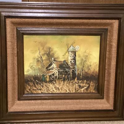 Sale Photo Thumbnail #85: Wall art oriinal oil painting of old house signed by r milano