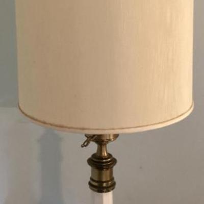 Sale Photo Thumbnail #53: Lamp brass and white base with ivory shade