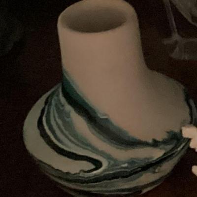 Sale Photo Thumbnail #107: Green and white pottery jar