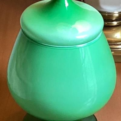 Sale Photo Thumbnail #108: Green lidded jar