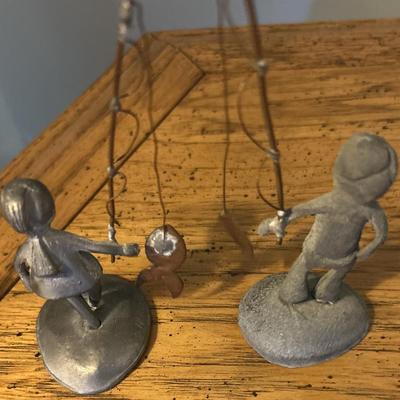 Sale Photo Thumbnail #61: Boy and girl holding fishing poles wrought iron