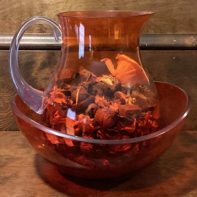 Sale Photo Thumbnail #110: Red bowl and pitcher