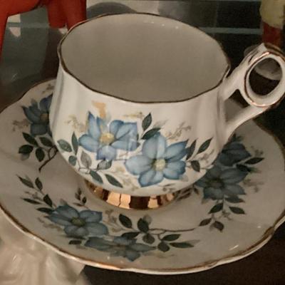 Sale Photo Thumbnail #161: Blue flowered cup and saucer