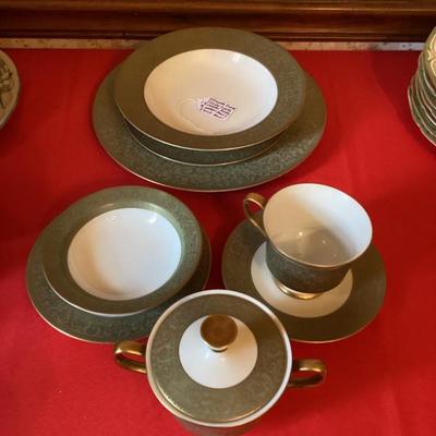 Sango china green pattern