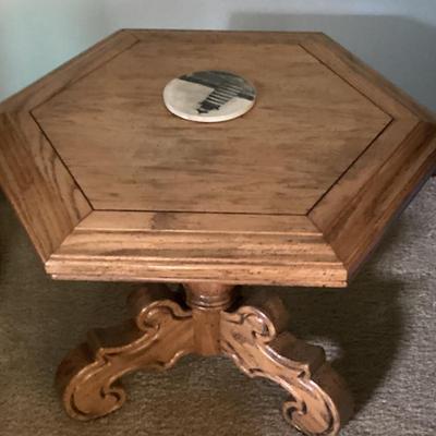 Sale Photo Thumbnail #154: Octagon shaped table 3 pedastal legs