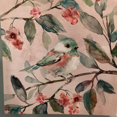 Sale Photo Thumbnail #76: Wall art bird canvas pink background