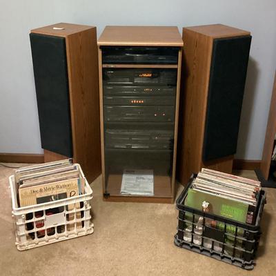 Vintage pioneer audio set with tower speakers