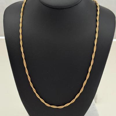 14k Yellow Gold Double Twist Chain, 18" Long, 9.75 Grams