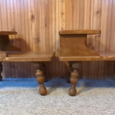 Two Piece Colonial Style End Table Set