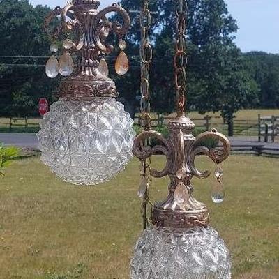 Late Century Hollywood Regency Triple Swag Light
