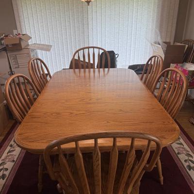 Oak Dining Table With Windsor Style Chairs